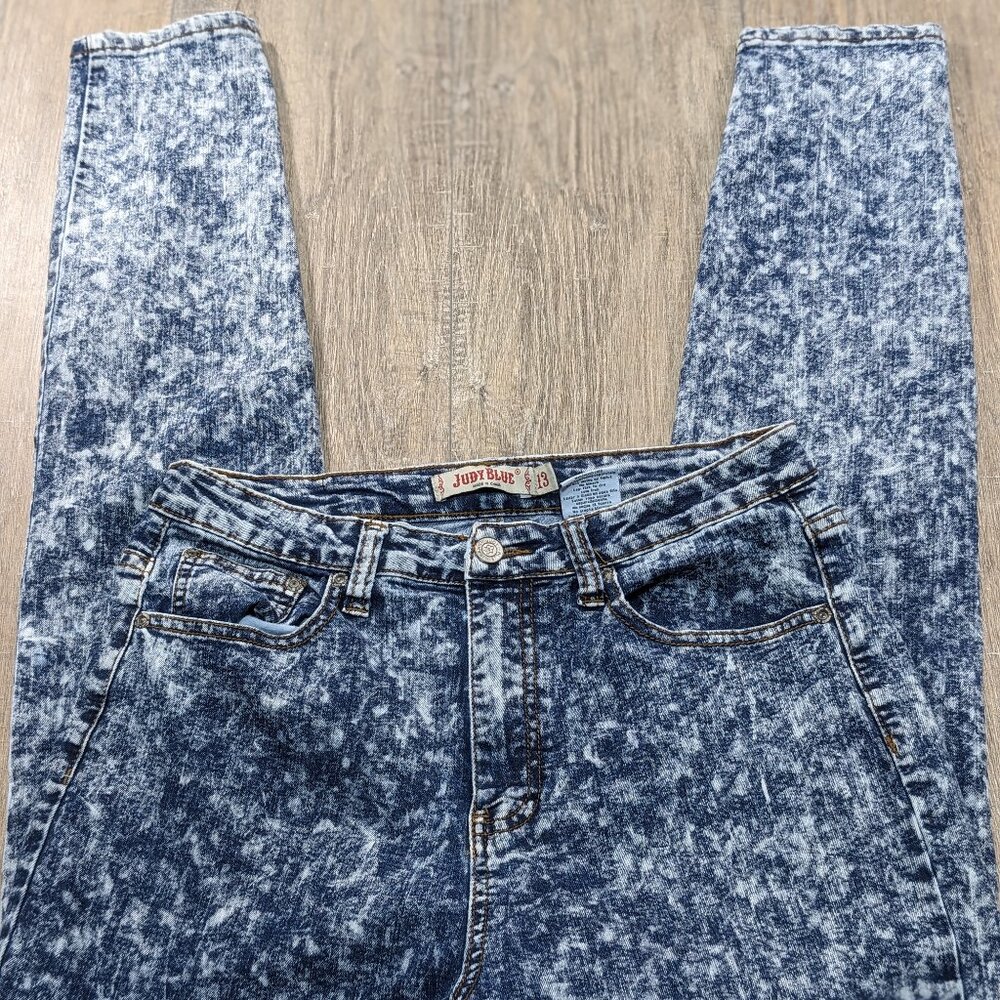Judy Blue Acid Wash Skinny Jeans in Blue